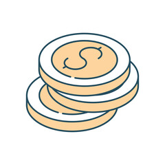 isometric money coins
