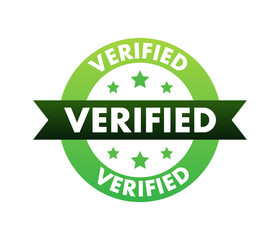 Verified square grunge. Checkmark icon. Vector stock illustration