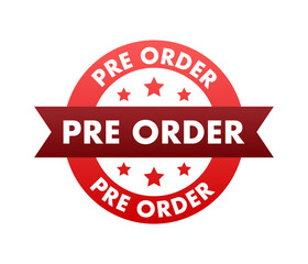 Pre order label. banner icon. Vector stock illustration.