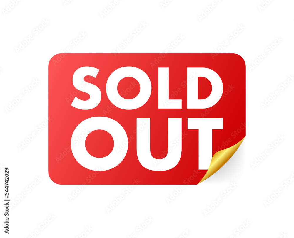 Canvas Prints Sold out label, badge. Shop now. Vector stock illustration.