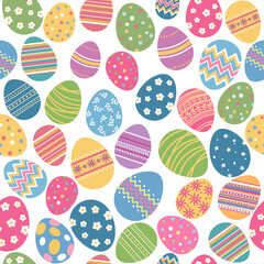 Seamless easter pattern with colorful eggs