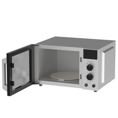3D rendering illustration of a microwave oven
