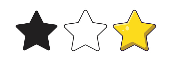 Star shape. Flat colors style simple icon design