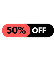 50% off red vector fifty percent marketing advertising discount