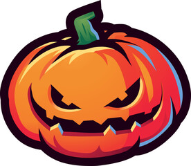 An illustration of Halloween's Jack-o'-Lantern Pumpkin