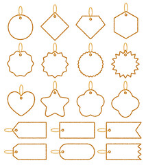 クレヨン素材 いろいろな形のタグセット