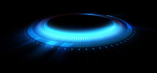 Glow swirl light effect. Circular lens flare. Abstract rotational lines. Power energy element. Luminous sci-fi. Shining neon lights. Magic arena. Swirl trail effect. Glint scene. Dynamic ellipse.