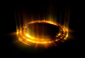 Glow swirl light effect. Circular lens flare. Abstract rotational lines. Power energy element. Luminous sci-fi. Shining neon lights. Magic arena. Swirl trail effect. Glint scene. Dynamic ellipse.