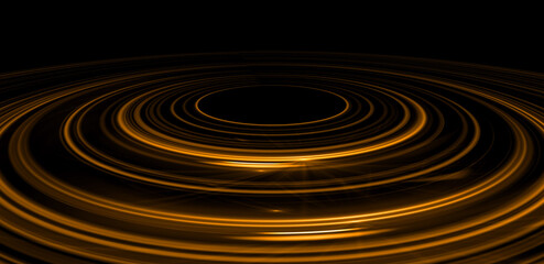Glow swirl light effect. Circular lens flare. Abstract rotational lines. Power energy element. Luminous sci-fi. Shining neon lights. Magic arena. Swirl trail effect. Glint scene. Dynamic ellipse.