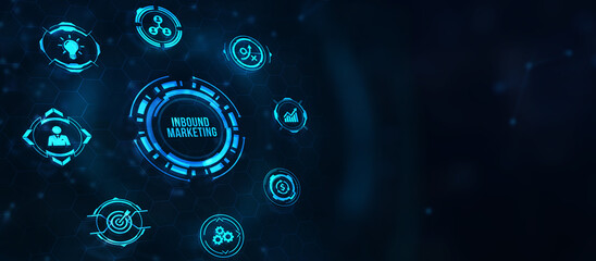 Internet, business, Technology and network concept. Inbound marketing. 3d illustration.