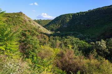 Naklejka premium Wild rocky and mountainous nature of Eastern Europe. Landscape background