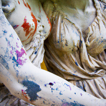 Paint Splatter Greek Statues
