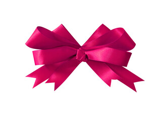 Pink gift bow ribbon rosette award isolated transparent background photo PNG file