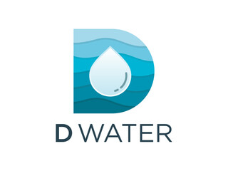 letter d water logo design templates