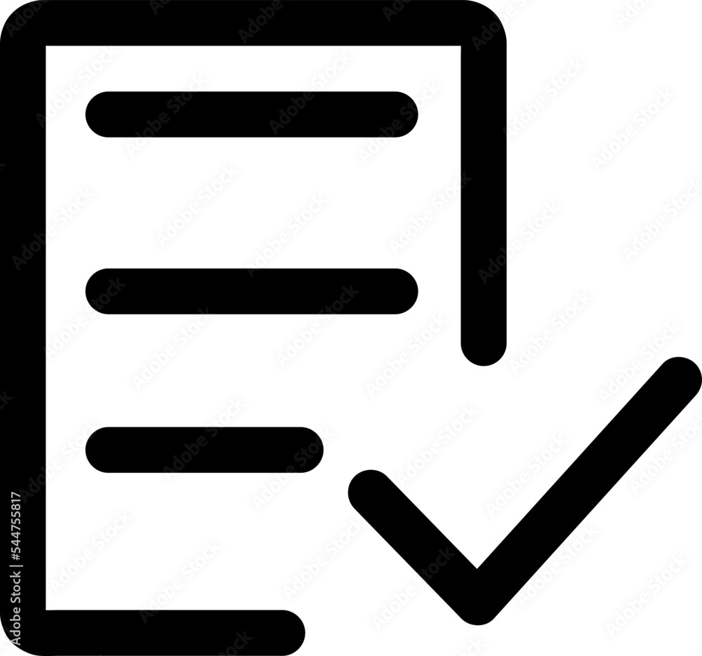 Poster check form vector icon. checked symbol. approve pictogram, flat vector sign isolated on white backgr