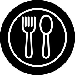 Cutlery icon. Spoon, forks, plate. restaurant symbol vector illustration on white background..eps