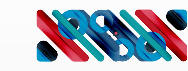 Lines geometric background. Stripes and rings composition business template for wallpaper, banner, background or landing