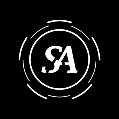 Initial SA Letter Logo Design.letter sa creative logo design vector
