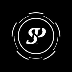 Initial SP Letter Logo Design.letter sp creative logo design vector