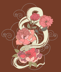 snake cobra tattoo style Cobra vector. king Cobra snake with mouth open.Snake cobra illustration.Traditional Japanese snake tattoo.