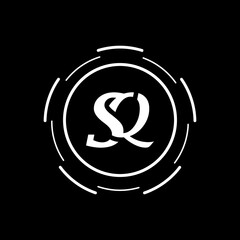 Initial SQ Letter Logo Design.letter sq creative logo design vector
