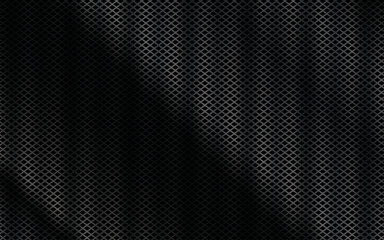 Metallic abstract background, perforated steel mesh wallpaper. Mockup for cool banners or posters.