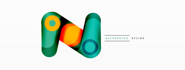 Modern stylish geometric background. Abstract round shapes composition for wallpaper, banner, background or landing