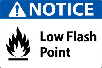 Notice Low Flash Sign On White Background