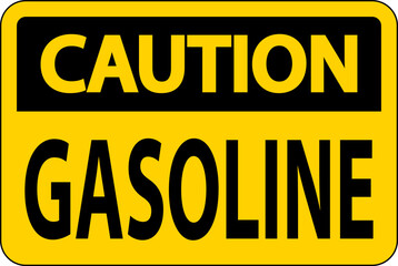 Caution Sign Gasoline Symbol On White Background