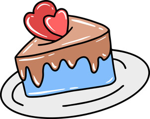 Heart Cake Icon Illustration