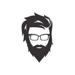 sign of gentlemen wearing glasses logo vector icon illustration