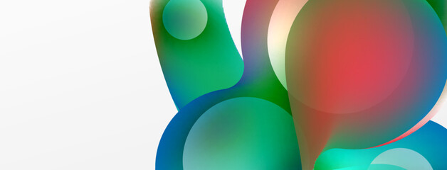 Fluid abstract background, round shapes and circle flowing design for wallpaper, banner, background or landing