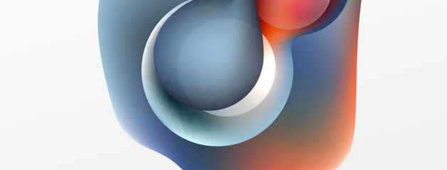 Fluid abstract background, round shapes and circle flowing design for wallpaper, banner, background or landing