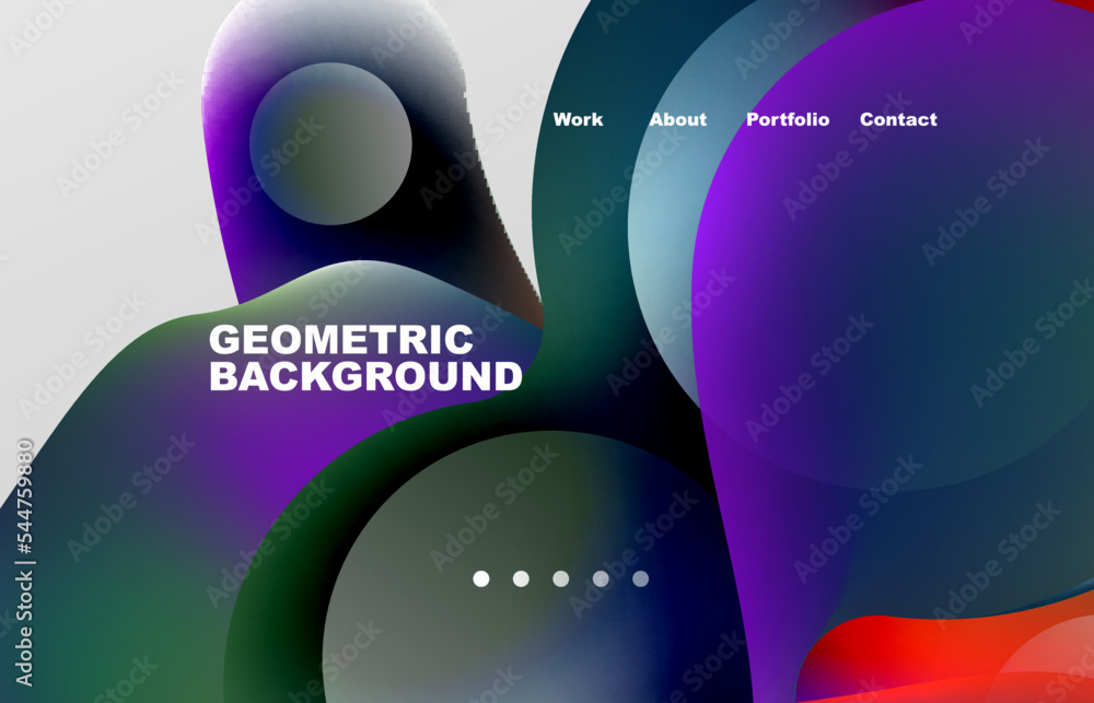 Fototapete Abstract liquid background for your landing page design. Web page for website or mobile app wallpaper