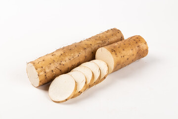 Chinese yam isolated on white background