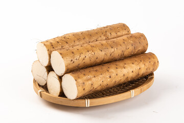 Chinese yam isolated on white background