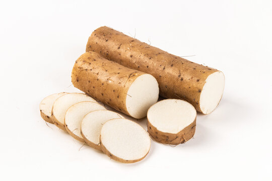 Chinese yam isolated on white background