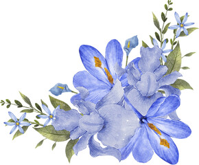 Fototapeta premium Blue Watercolor Flower