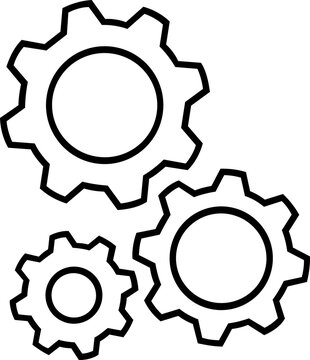recommend clip art: SUPPORT CENTER, GEAR ICON ISOLATED OUTLINE DRAWING