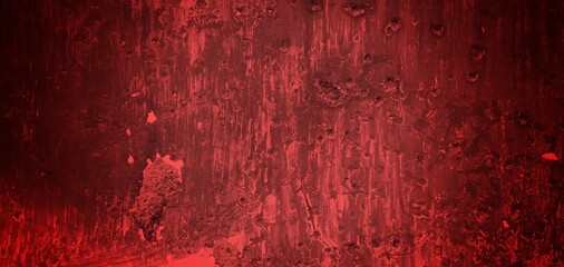 Abstract grunge red background texture, scary dark red wall background. walls full of scratches and stains
