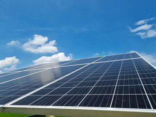 Solar panel with blue sky background