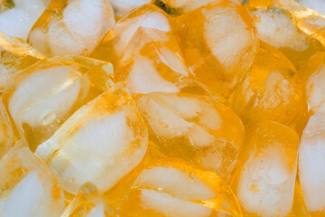 Ice on a orange background