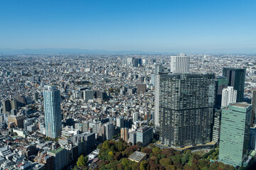 東京　新宿　高層ビルからの風景