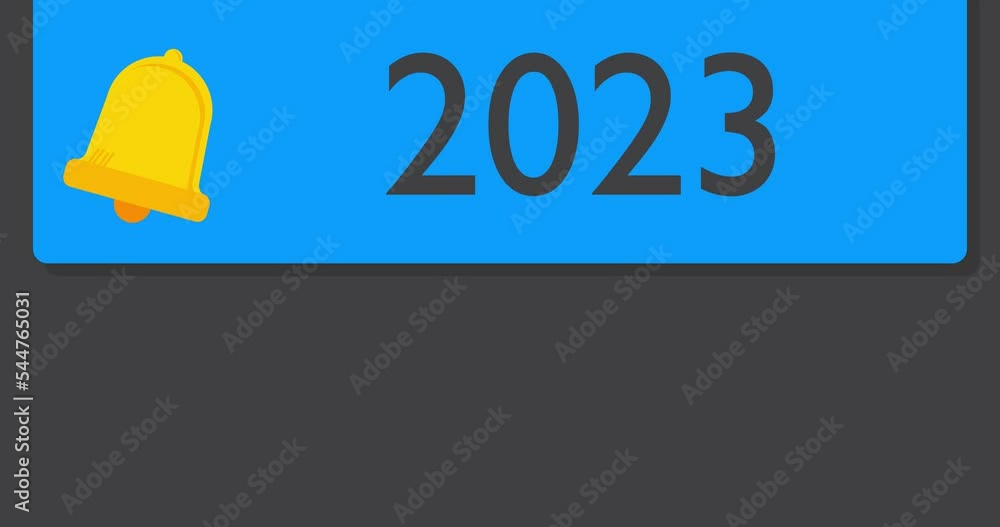 Poster 2023 on notification bubble from portable information device screen. mobile app message, connection,
