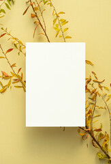 낙엽과 카드 목업 연출ㅍ