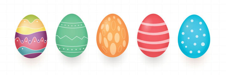 Collection of colorful easter eggs
