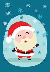 vector cartoon illustration of santa claus character Christmas winter design elements