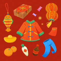 Chinese new year element set