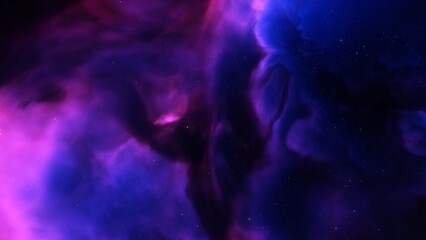 Deep space nebula with stars. Bright and vibrant Multicolor Starfield Infinite space outer space background with nebulas and stars. Star clusters, nebula outer space background 3d render
