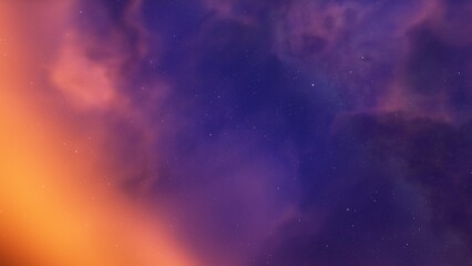 Deep space nebula with stars. Bright and vibrant Multicolor Starfield Infinite space outer space background with nebulas and stars. Star clusters, nebula outer space background 3d render

